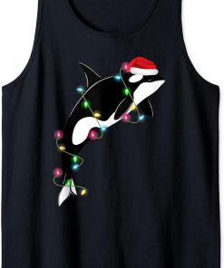 Funny Orca Killer Whale Santa Hat Christmas Sea Animals Tank Top