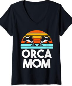 Womens Orca Mom Orca Mom V-Neck T-Shirt