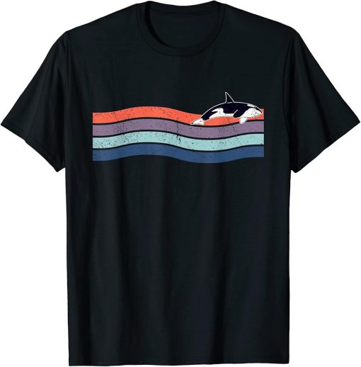 Vintage Orca Funny Retro Sunset T-Shirt