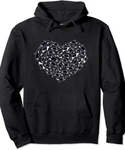 Orca Whales Heart shirt killer whale Pullover Hoodie