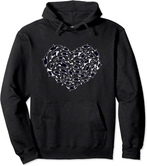 Orca Whales Heart shirt killer whale Pullover Hoodie