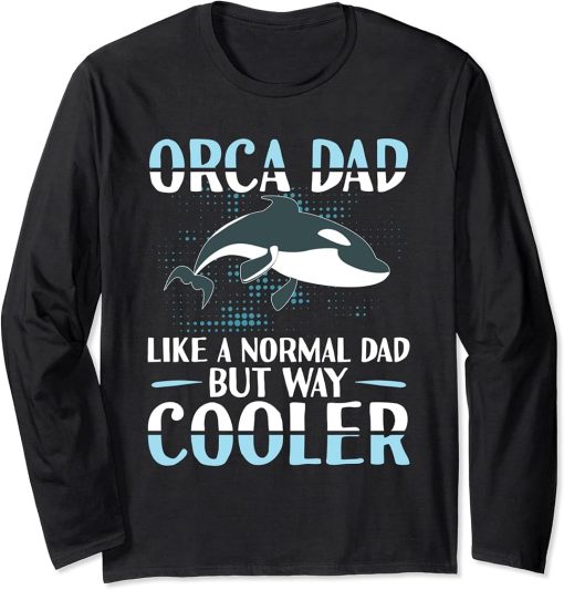 Funny Orca Lover Graphic for Boys Men Kids Dads Lover Long Sleeve T-Shirt