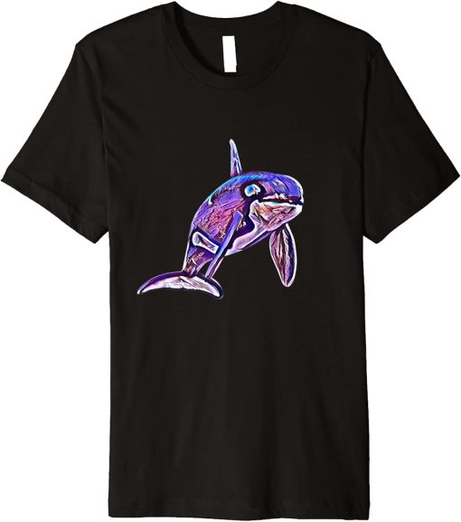 Orca Motif Whale Ocean Predator Animals Design Orcas Premium T-Shirt