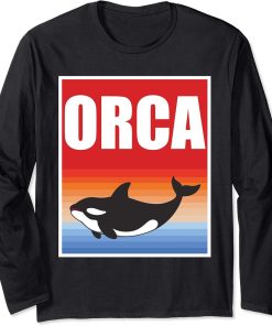 Vintage Orca Graphic Retro Killer Whale Lover Ocean Activist Long Sleeve T-Shirt